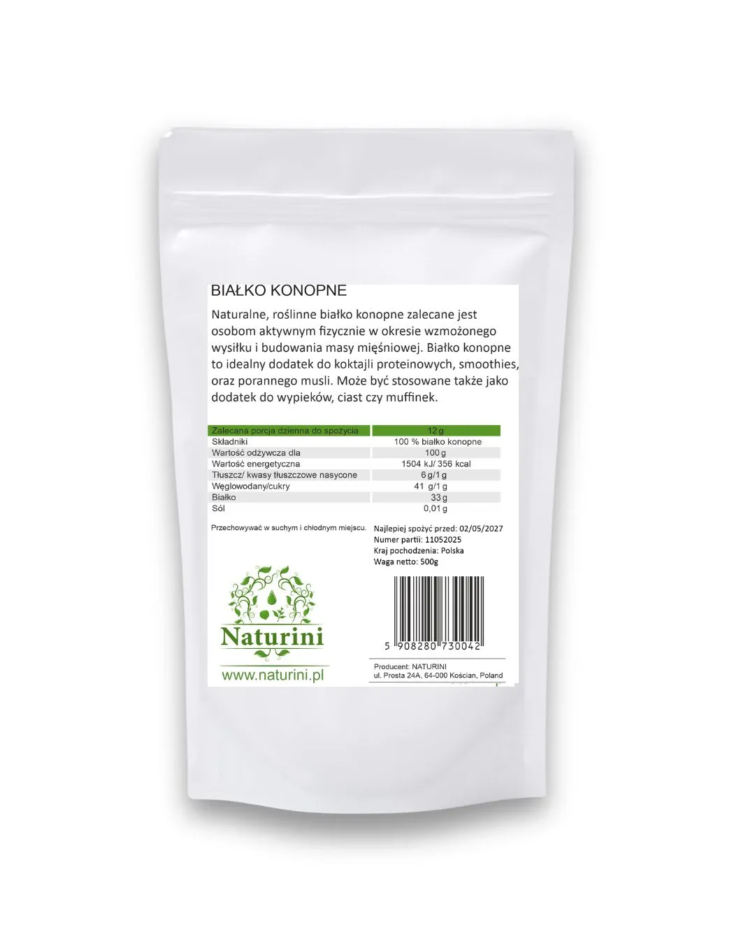Białko konopne back Naturini